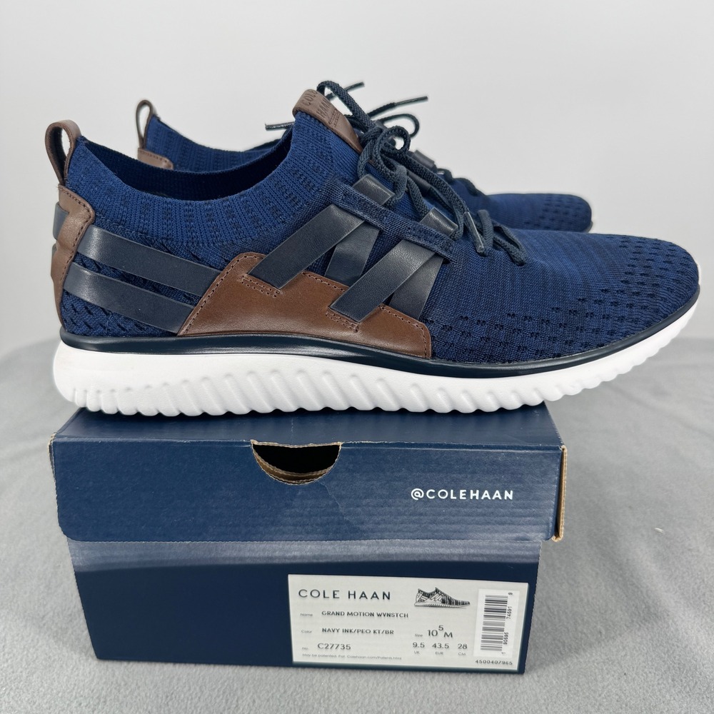 Cole Haan GrandMotion Mens 10.5 M Sneakers Navy Woven Stitchlite C27735